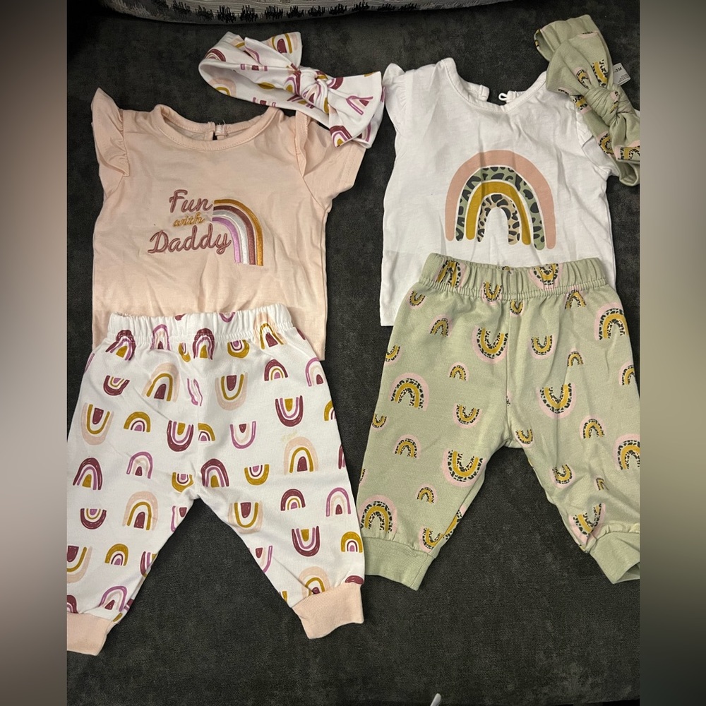 Baby girl cute 3 piece outfit bundle